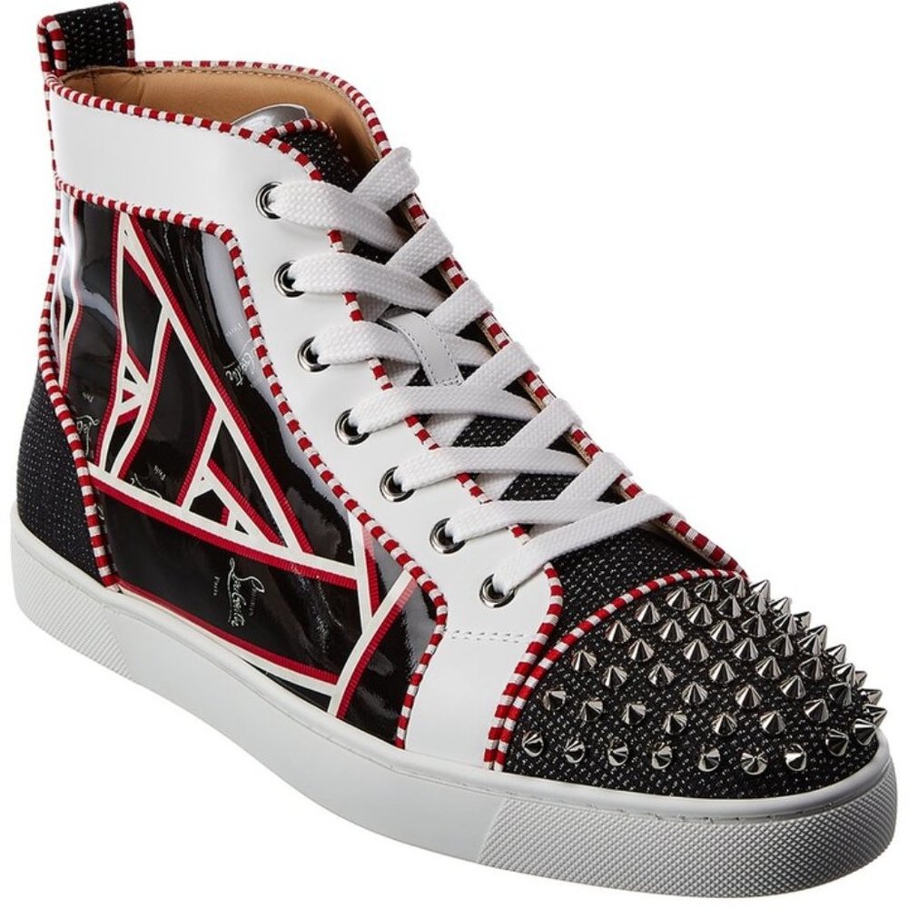 Christian Louboutin Lou Spikes Orlato Patent Sneaker